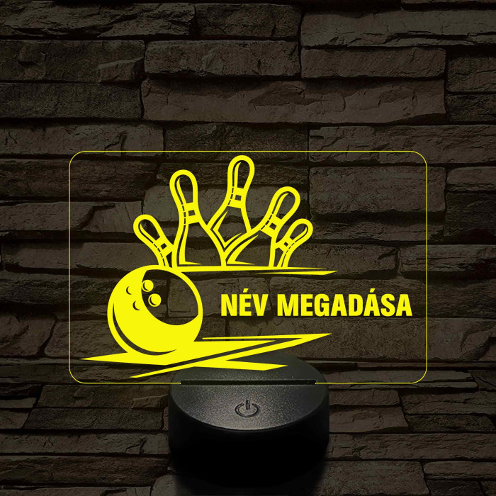 Bowling Power – 7 színű, színváltós 3D LED lámpa