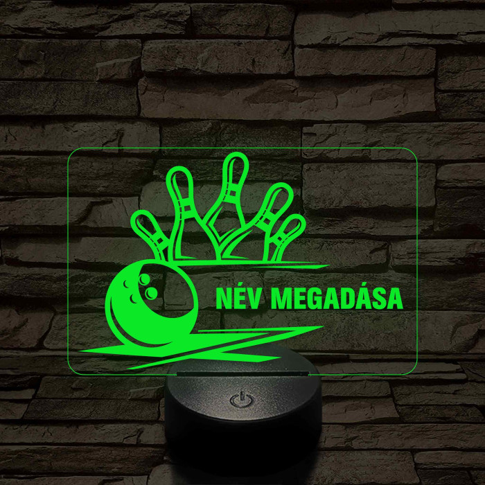 Bowling Power – 7 színű, színváltós 3D LED lámpa