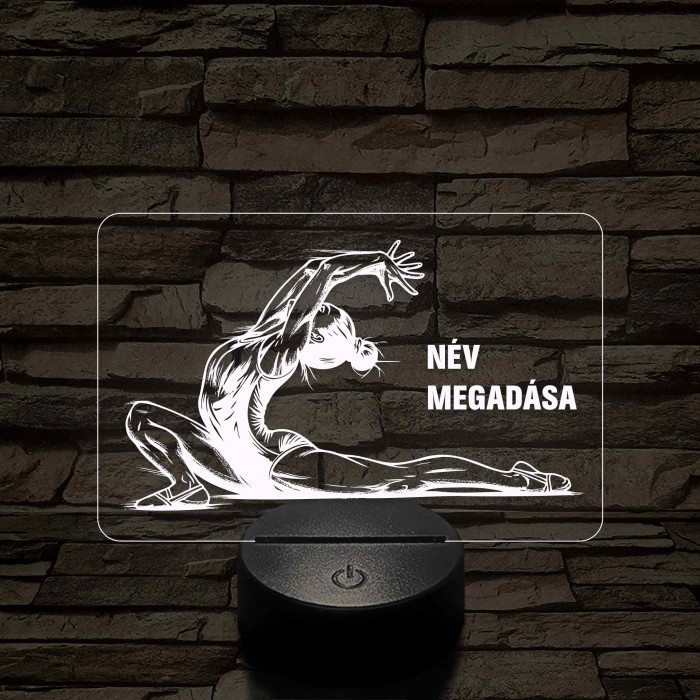 Talajtornász Lány – 7 színű, színváltós 3D LED lámpa