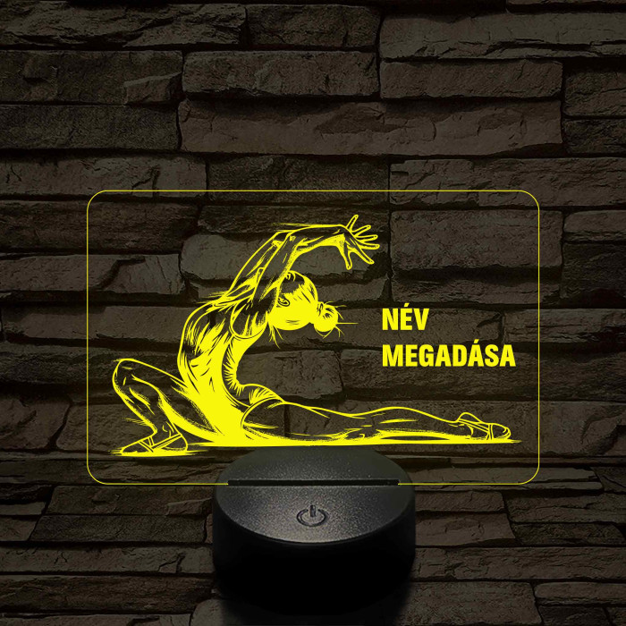 Talajtornász Lány – 7 színű, színváltós 3D LED lámpa