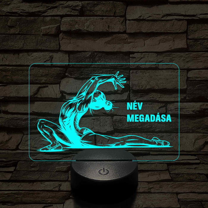 Talajtornász Lány – 7 színű, színváltós 3D LED lámpa