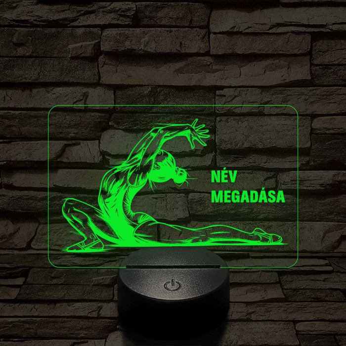 Talajtornász Lány – 7 színű, színváltós 3D LED lámpa