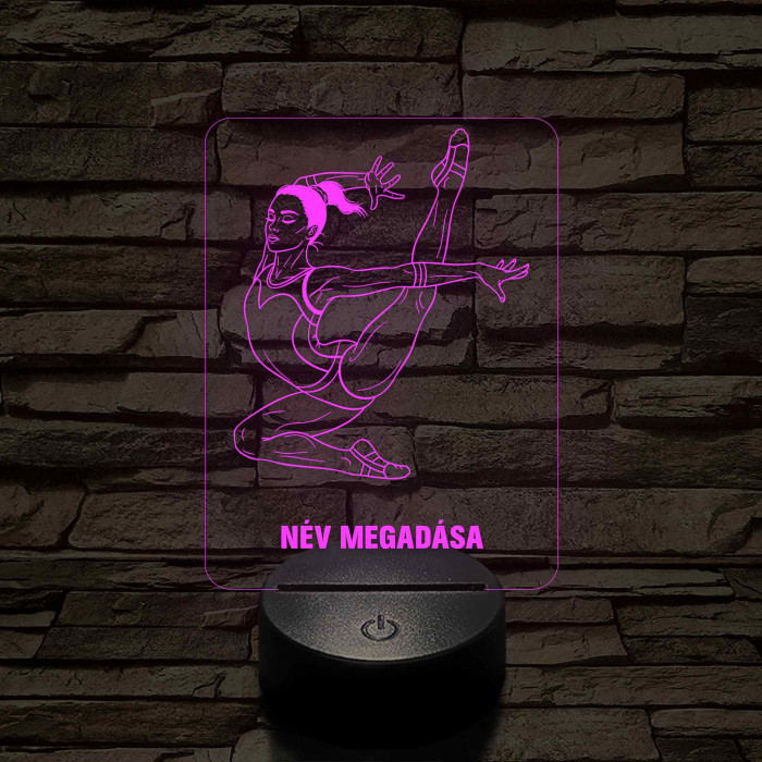 Elegáns Talajtornász – 7 színű, színváltós 3D LED lámpa