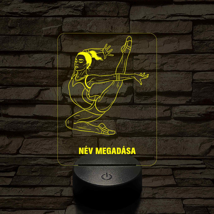 Elegáns Talajtornász – 7 színű, színváltós 3D LED lámpa