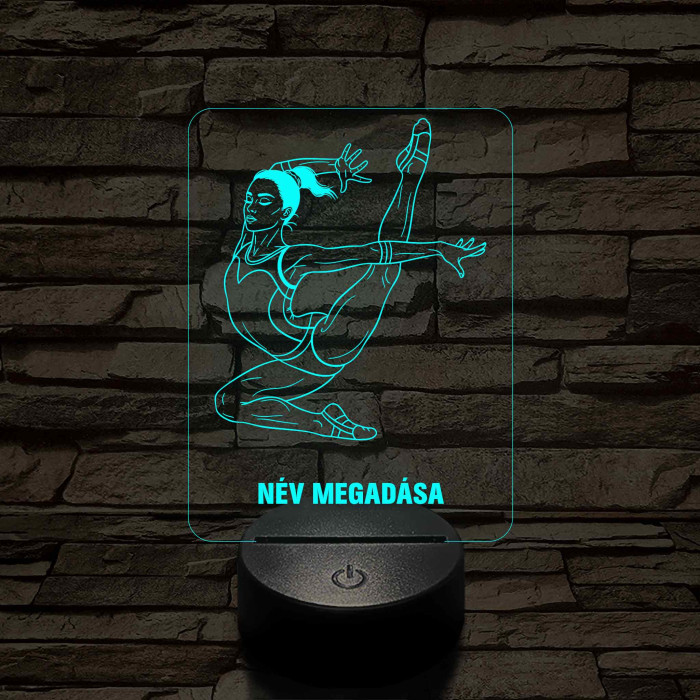 Elegáns Talajtornász – 7 színű, színváltós 3D LED lámpa