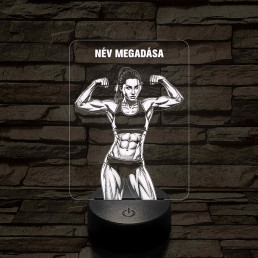 Fitnessz Bajnok Nő – 7 színű, színváltós 3D LED lámpa