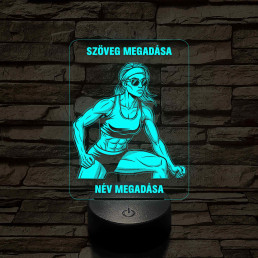 Napszemüveges Fitnesz Nő – 7 színű, színváltós 3D LED lámpa