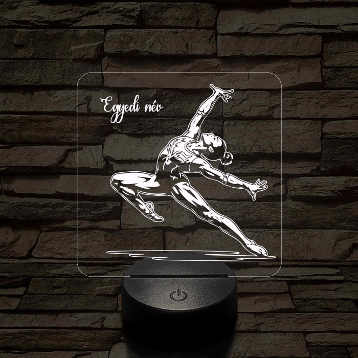 Gimnasztikázó nő – 7 színű, színváltós 3D LED lámpa