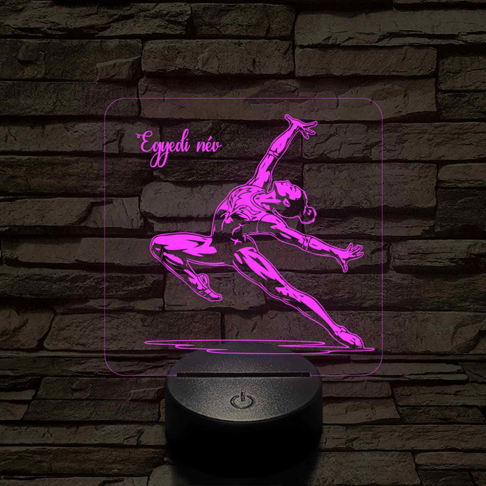 Gimnasztikázó nő – 7 színű, színváltós 3D LED lámpa