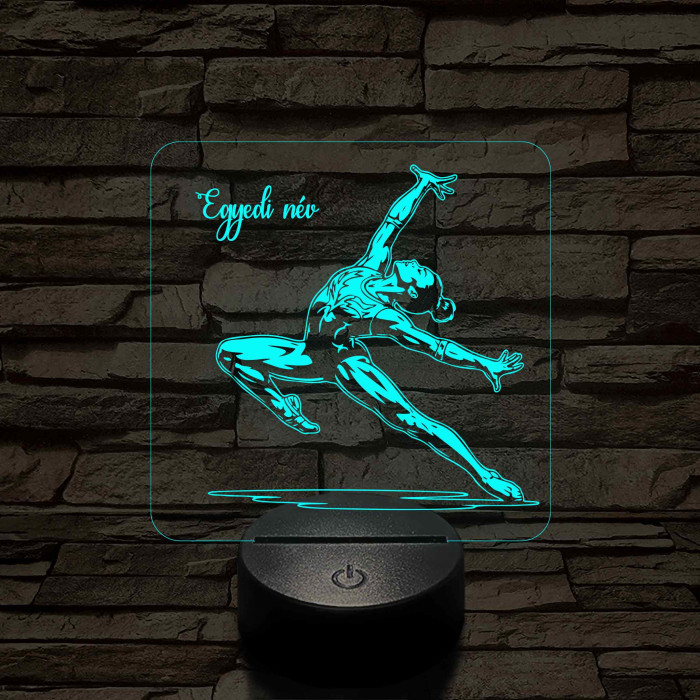 Gimnasztikázó nő – 7 színű, színváltós 3D LED lámpa