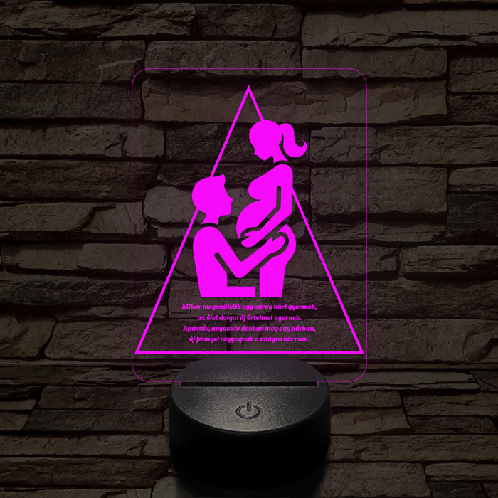 Szeretet Háromszög 7 színű 3D led lámpa