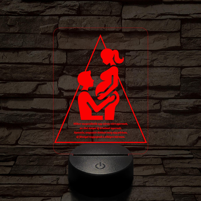 Szeretet Háromszög 7 színű 3D led lámpa