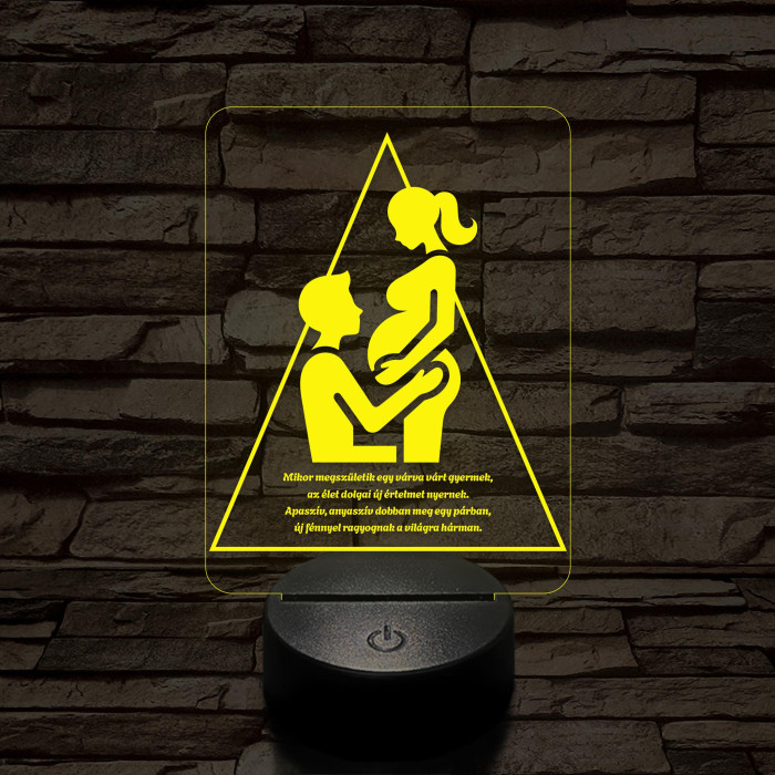 Szeretet Háromszög 7 színű 3D led lámpa