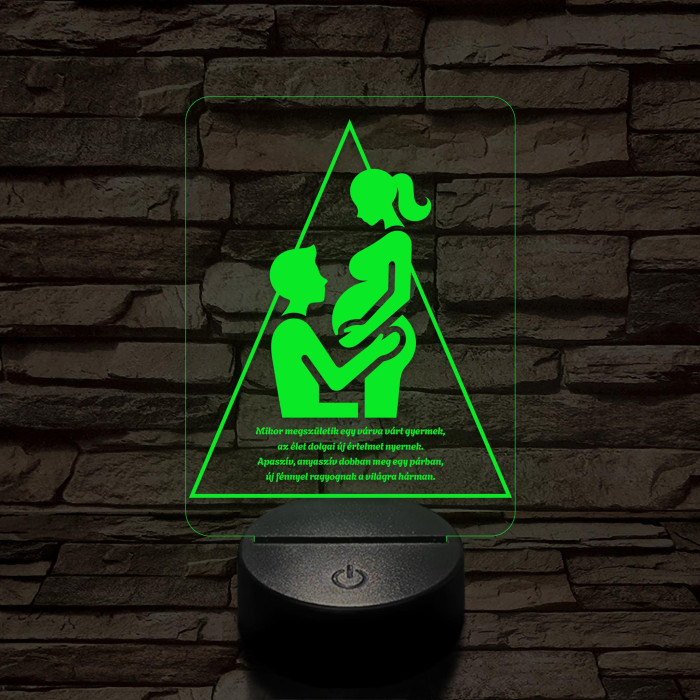 Szeretet Háromszög 7 színű 3D led lámpa