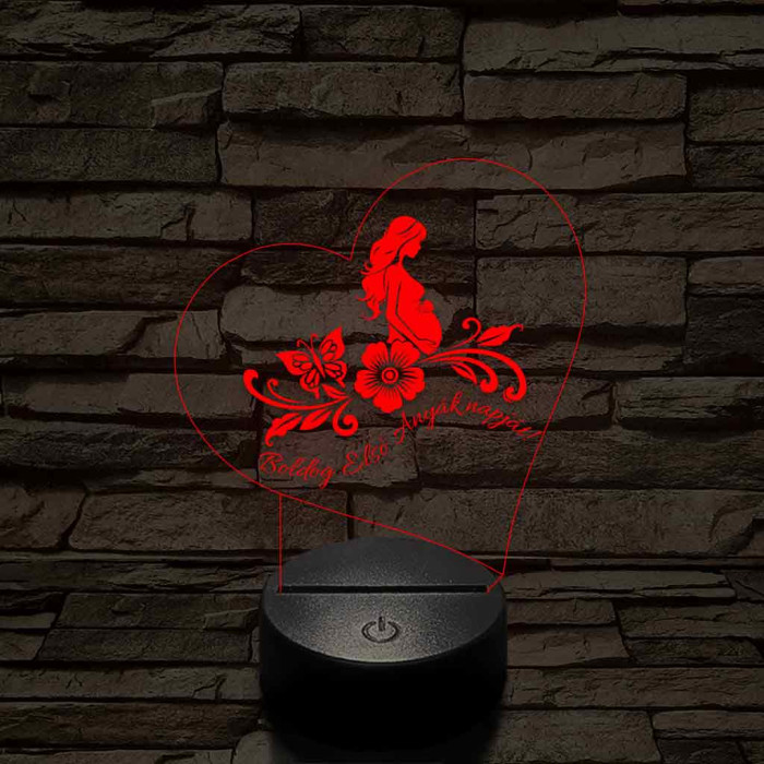 Anyák napi kismama lámpa 7 színű 3D led lámpa