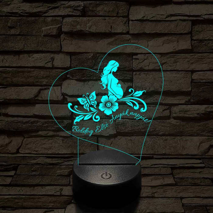 Anyák napi kismama lámpa 7 színű 3D led lámpa