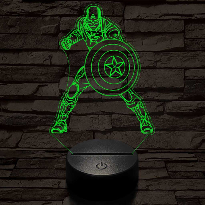 Amerika Kapitány 3D led lámpa