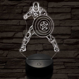 Amerika Kapitány 3D led lámpa