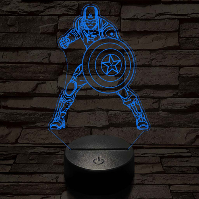 Amerika Kapitány 3D led lámpa