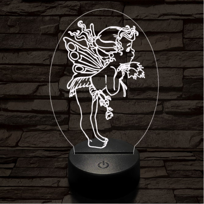 Angyalka 7 színű 3D led lámpa