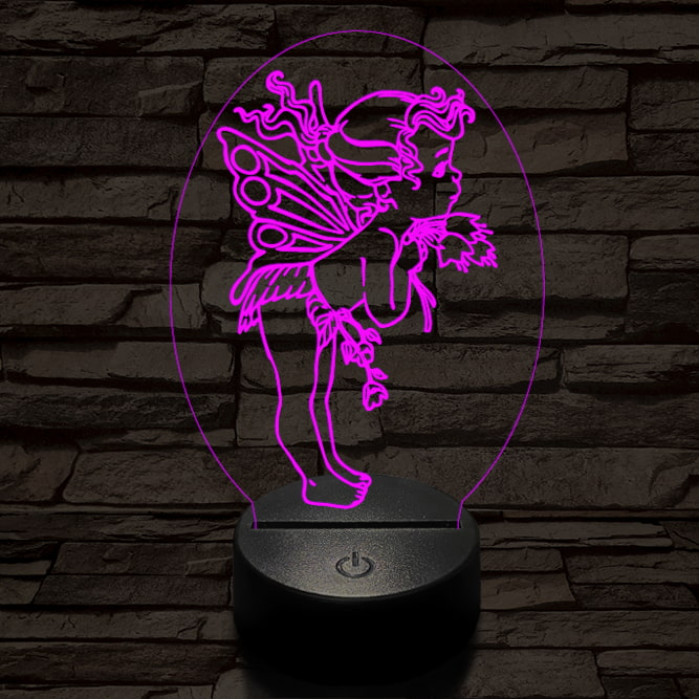 Angyalka 7 színű 3D led lámpa