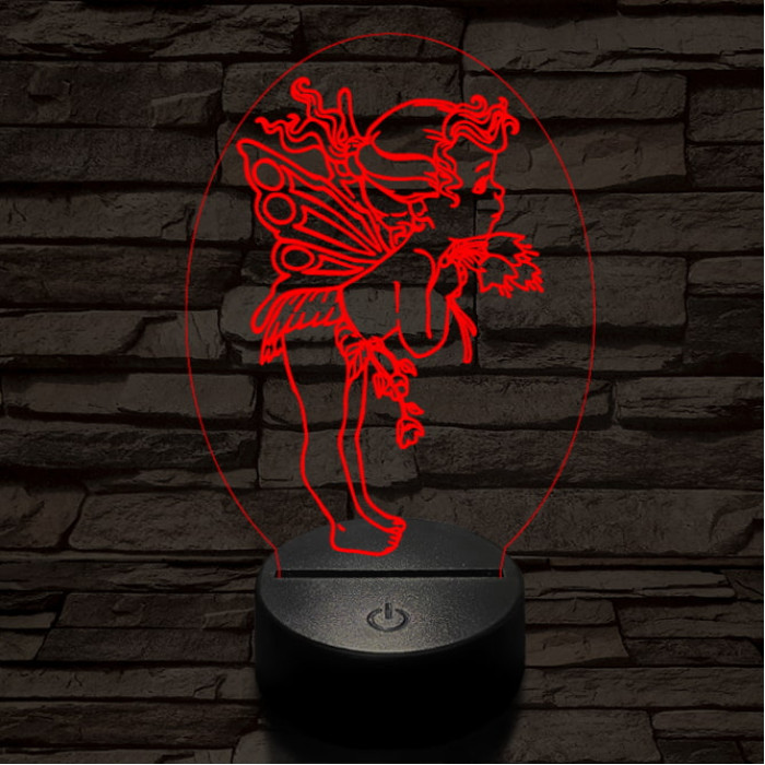 Angyalka 7 színű 3D led lámpa