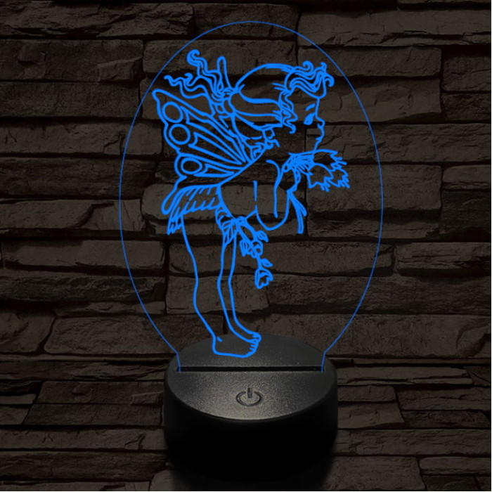 Angyalka 7 színű 3D led lámpa