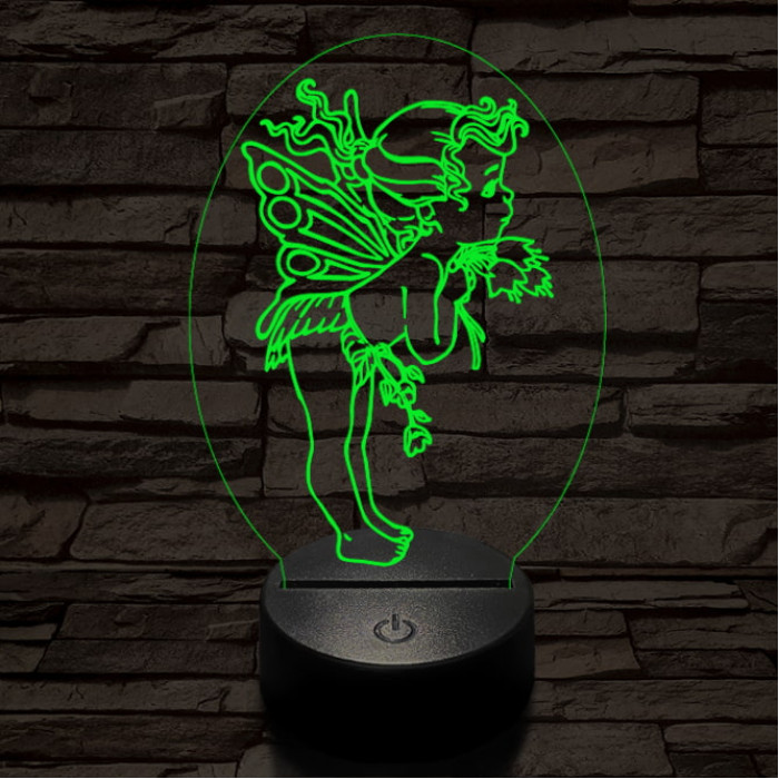 Angyalka 7 színű 3D led lámpa