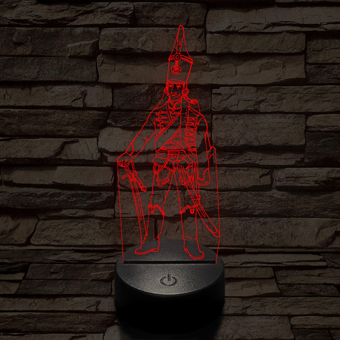 X. huszárezred katonája 7 színű 3D led lámpa