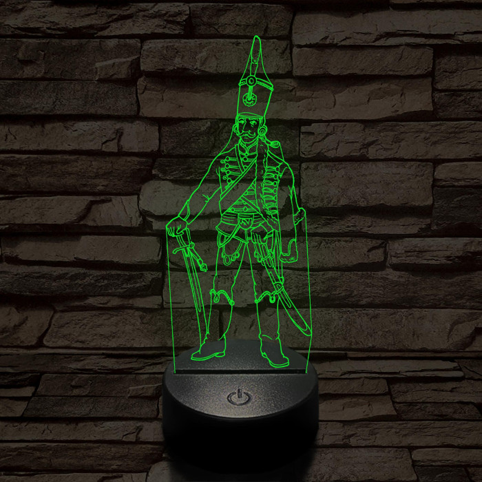 X. huszárezred katonája 7 színű 3D led lámpa