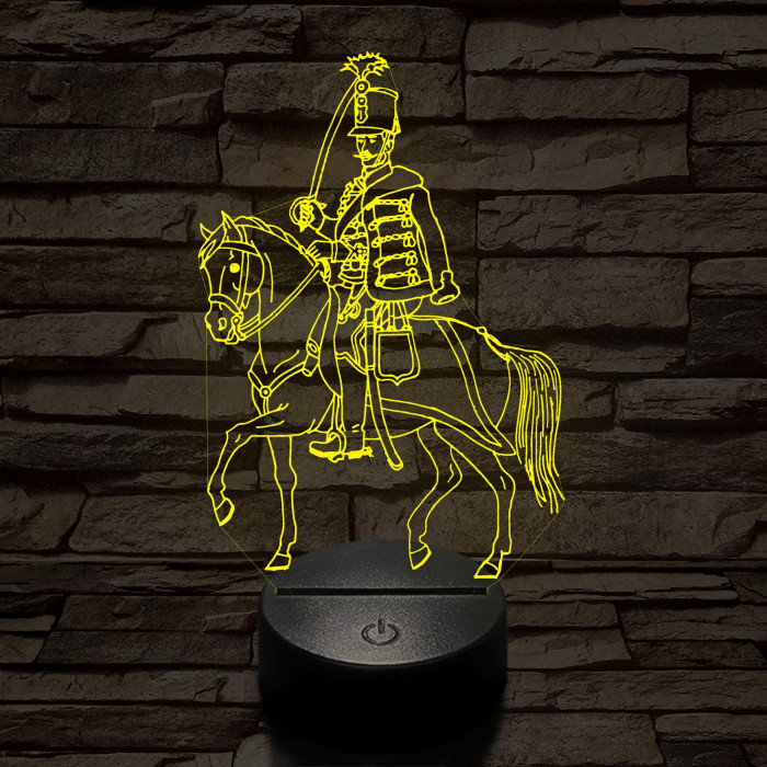 Lovas huszár 7 színű 3D led lámpa