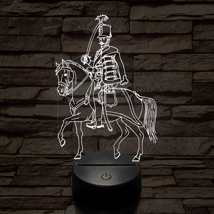 Lovas huszár 7 színű 3D led lámpa