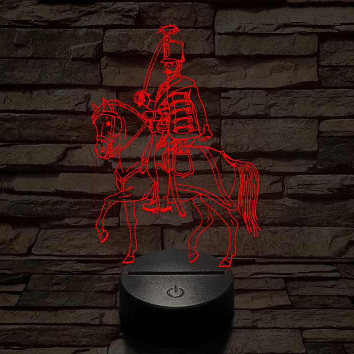 Lovas huszár 7 színű 3D led lámpa