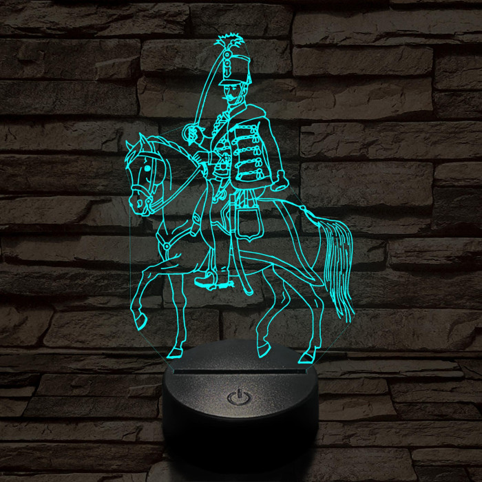 Lovas huszár 7 színű 3D led lámpa