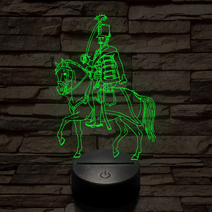 Lovas huszár 7 színű 3D led lámpa