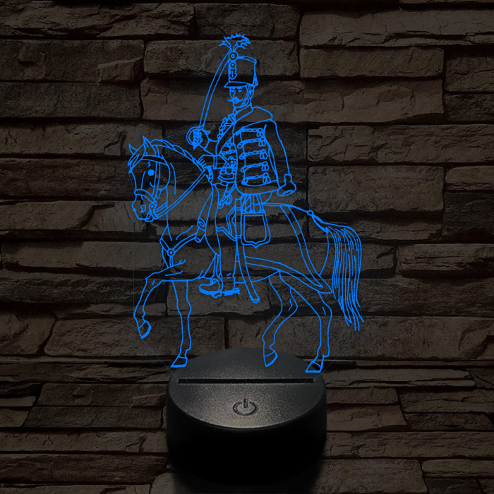 Lovas huszár 7 színű 3D led lámpa
