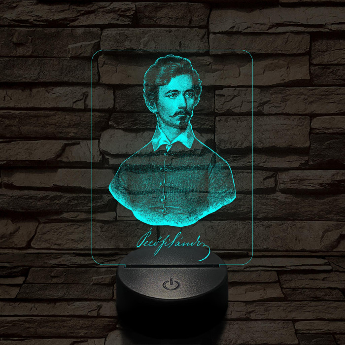 Petőfi Sándor 7 színű 3D led lámpa