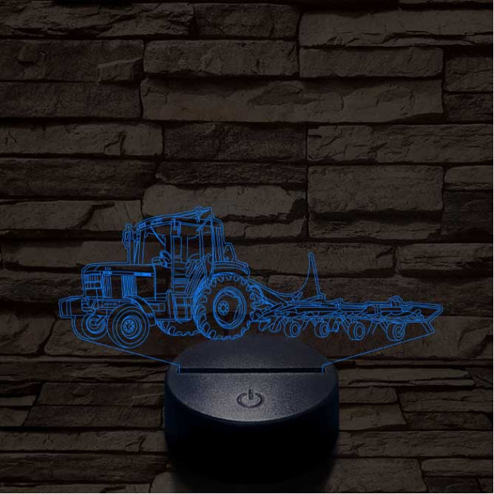 John Deere Traktor 6100 7 színű 3D led lámpa