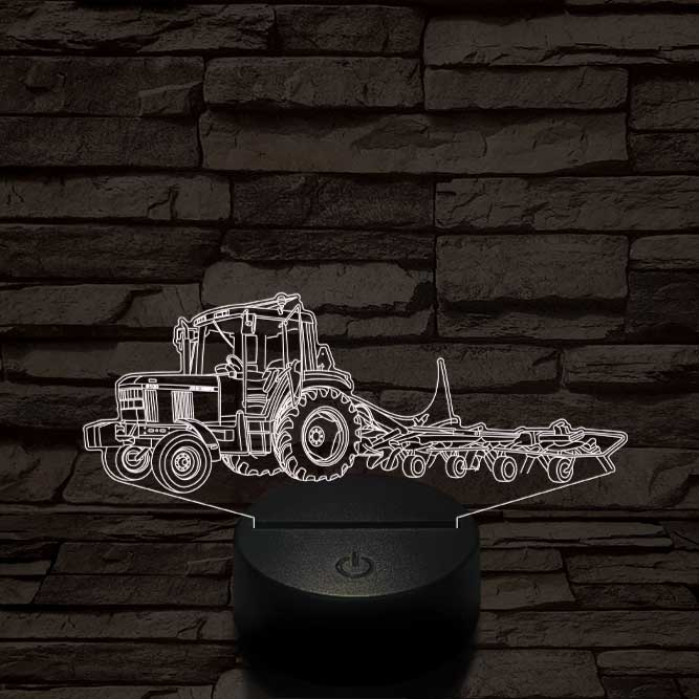 John Deere Traktor 6100 7 színű 3D led lámpa