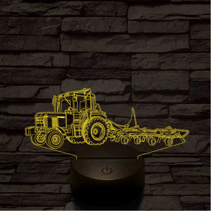 John Deere Traktor 6100 7 színű 3D led lámpa