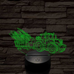 John Deere Traktor 6145 7 színű 3D led lámpa