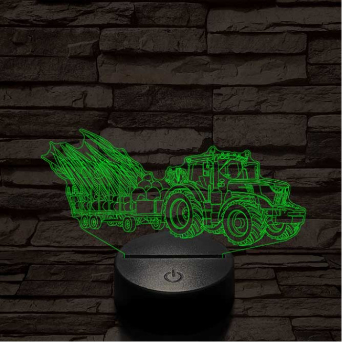 John Deere Traktor 6145 7 színű 3D led lámpa