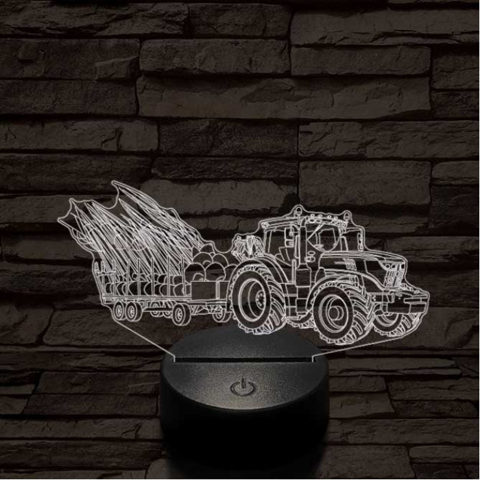 John Deere Traktor 6145 7 színű 3D led lámpa