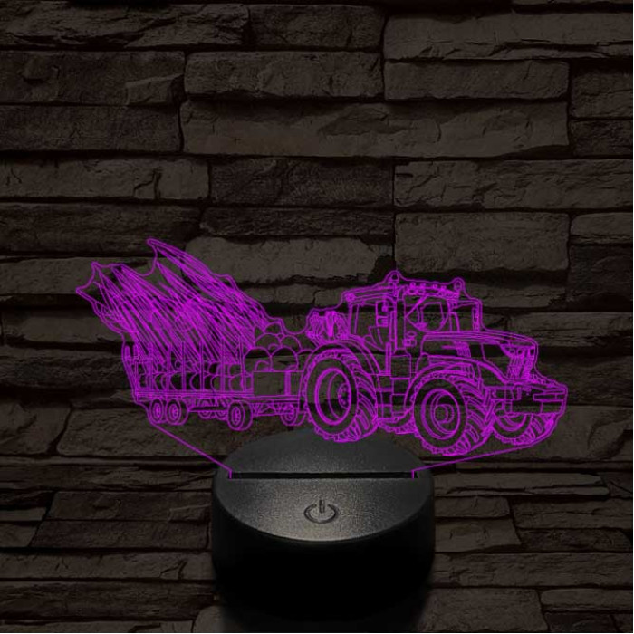 John Deere Traktor 6145 7 színű 3D led lámpa