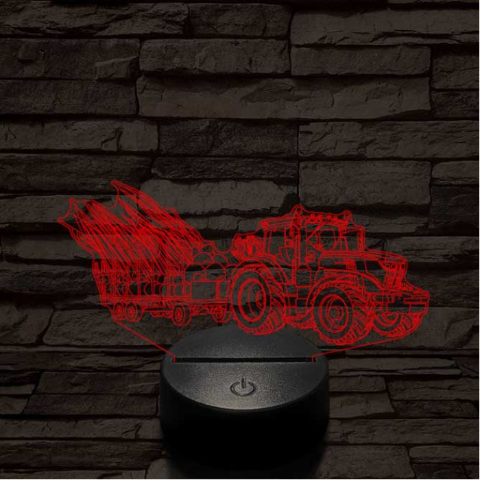 John Deere Traktor 6145 7 színű 3D led lámpa