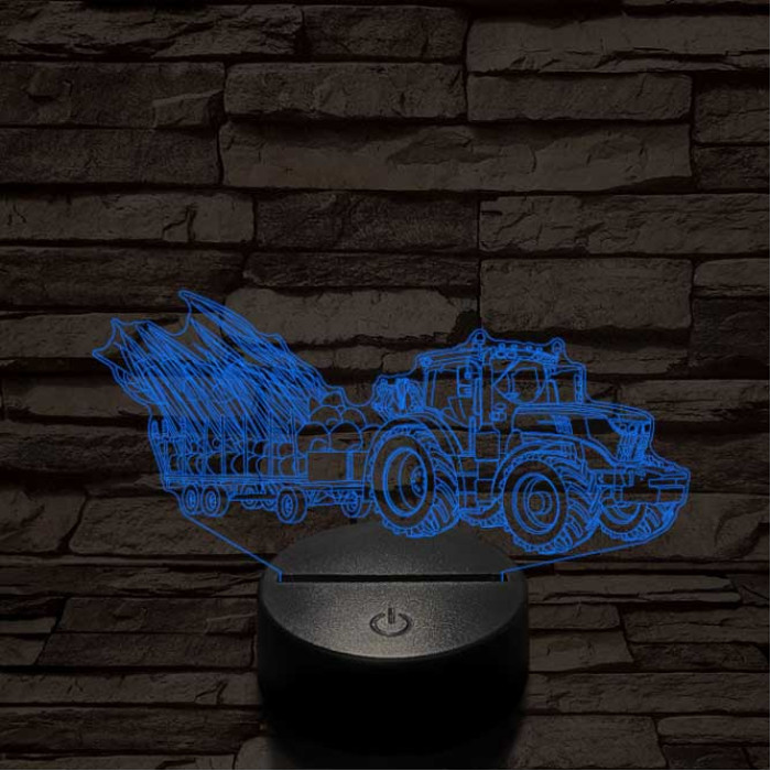 John Deere Traktor 6145 7 színű 3D led lámpa