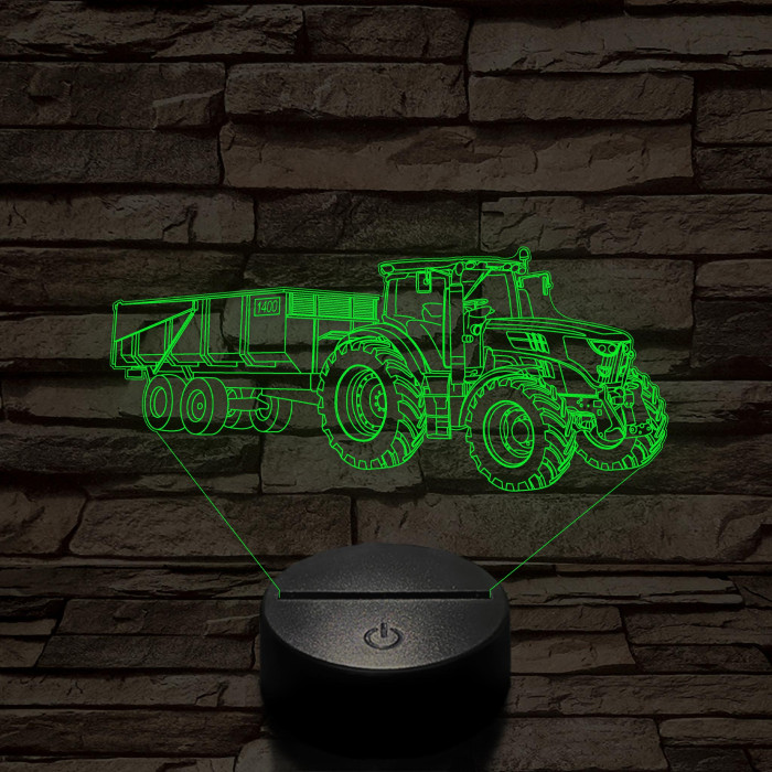 "Dzsondér" Traktor 7 színű 3D led lámpa