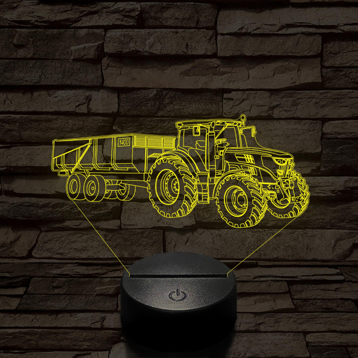 "Dzsondér" Traktor 7 színű 3D led lámpa