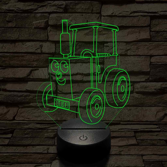 Ted(d) a saját neved rá Traktor  7 színű 3D led lámpa