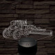 Traktor adapterrel 7 színű 3D led lámpa